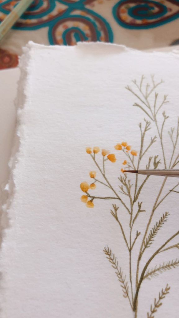 Violeta Luján - Como pintar la flor mimosa en acuarela paso a paso - 6