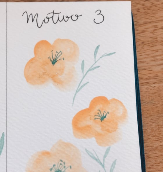 Violeta Luján - 3 motivos florales dibujados con acuarelas - 9