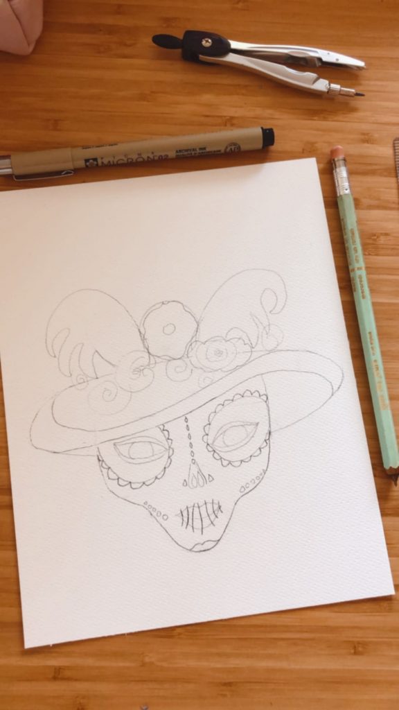 Violeta Luján - Como dibujar una catrina mexicana en 5 pasos - 9