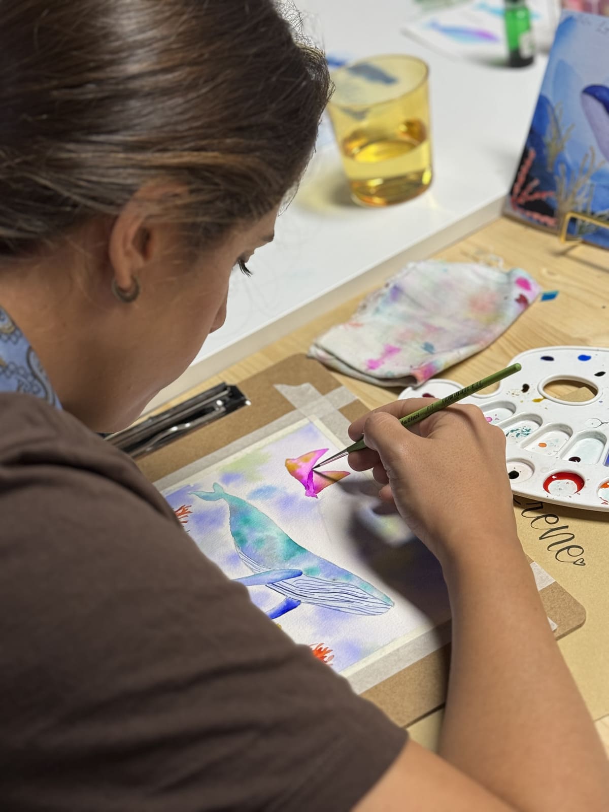 taller-pintar-acuarela-animales-marinos-galacticos-sevilla-violeta-lujan-3