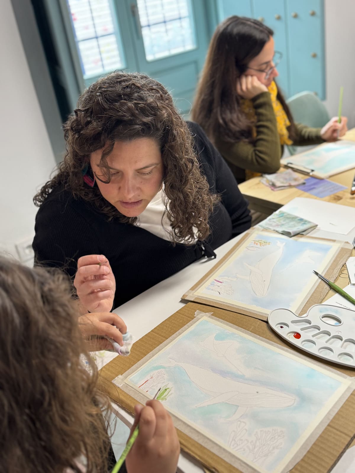 taller-pintar-acuarela-animales-marinos-galacticos-sevilla-violeta-lujan-7