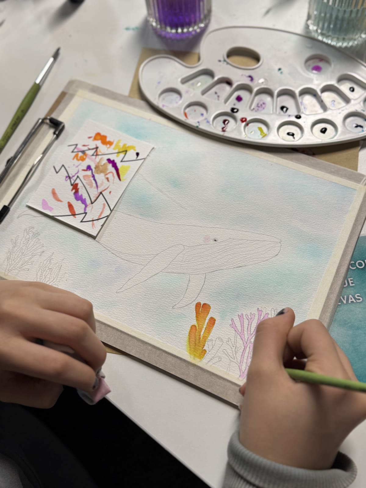taller-pintar-acuarela-animales-marinos-galacticos-sevilla-violeta-lujan-8